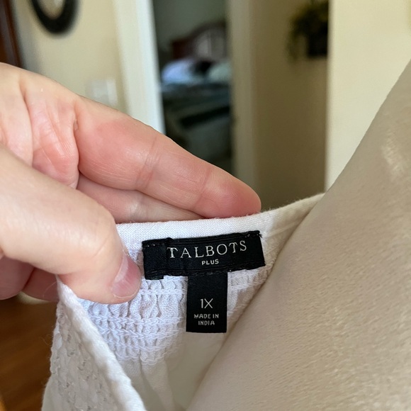 Talbots border stripe linen top - Picture 3 of 4